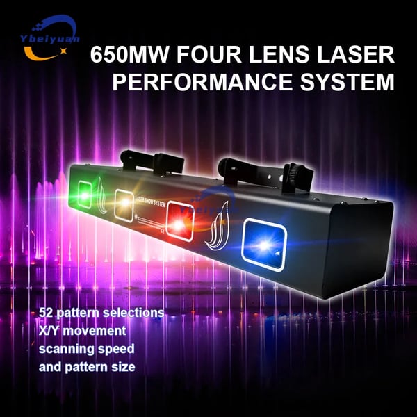 Laserprojektor, Dynamiske Lyskilder, Alsidige Driftsformer,RGBY, EU stik