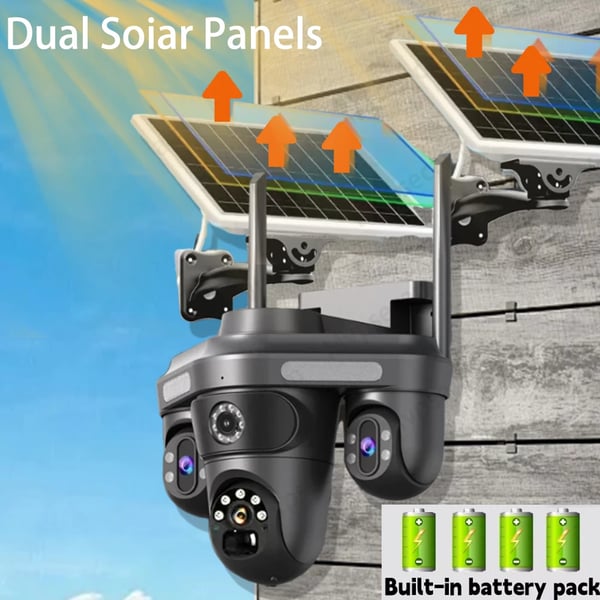 Solarsikkerhedskamera, 4G-forbindelse, farve natvision,4G Kamera Ingen Kort