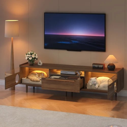 TV-bänk Set, MDF-material, 120 x 40 x 50 cm, Lämplig för TV-apparater upp till 65 tum, Stöder upp till 50 kg, Polerade kanter för säkerhet