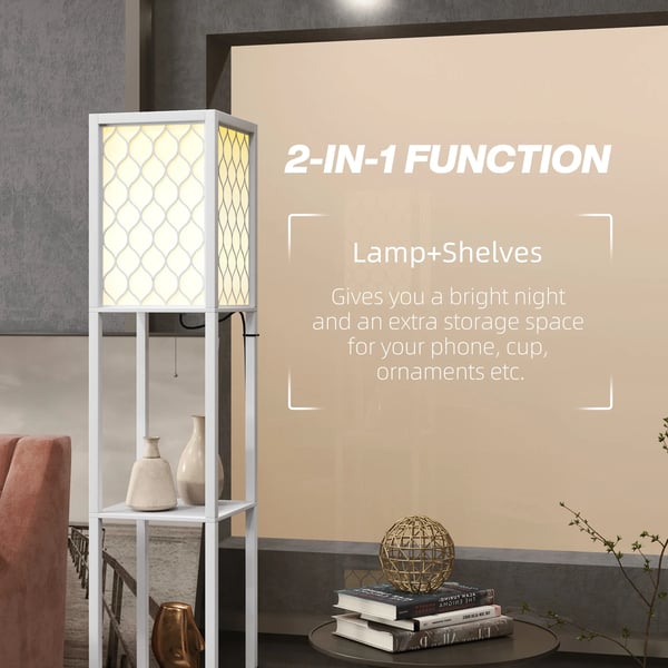 Gulvlampe, Metallegeme med stofskærme, Højde 150 cm, Egnet til E27 fatning pærer, 40 Watt maksimum, Spænding 220 Volt AC