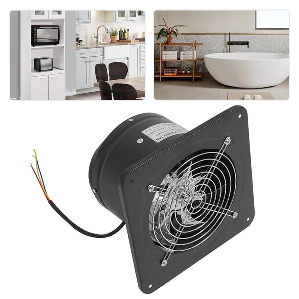 Afbudsventilator, 50W, 2600 RPM, Dimensioner 9,06 x 9,06 x 5,51 tommer, Lav støj 60-70 dB, Egnet til køkkener og badeværelser