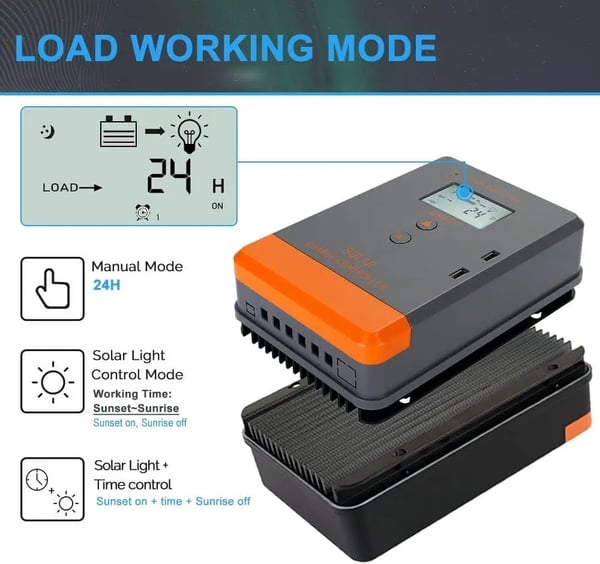 Solcellsregulator, MPPT-effektivitet, LCD-display,20A MPPT-kontroller