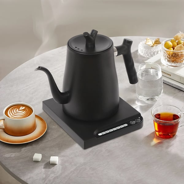 Elkedel, Justerbar Temperatur, Rustfrit Stål Design,sort