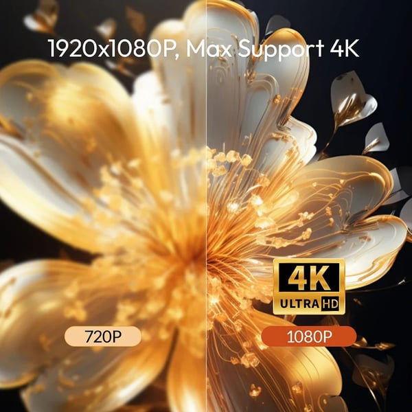 4K Projektor, 1200 ANSI Lumen, 1920 x 1080 Opløsning, 6D Keystone Korrigering, LCD, Bluetooth Kompatibel