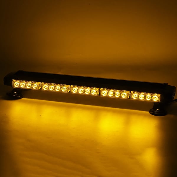 Strobe Lys, 24 Tommer, 46 LED'er, Amber Lysfarve, 12V Arbejdsspænding, Vandtæt IP65