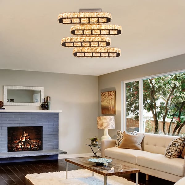 Loftlampe, Krystal Design, Alsidige Belysningsmuligheder,Ændringsbar, XY04-SS