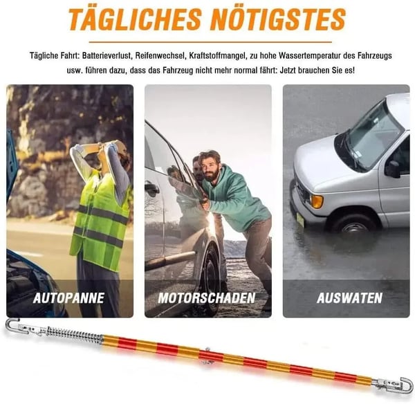 Bil Sikkerhed Trækstang, 5 Tons Belastningsevne, Holdbar Stål Konstruktion,Blandet Farve