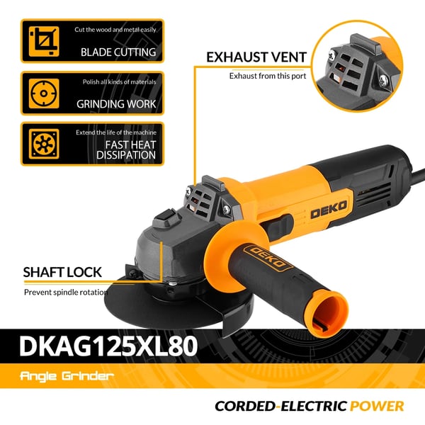 Vinkelsliber, 115mm Skive, 800W Effekt,DKAG125XL80