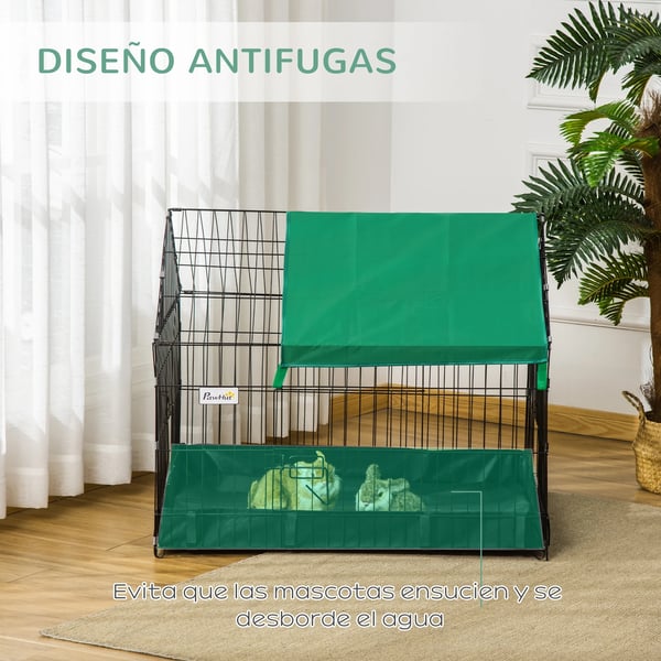 Lille Dyrebur, Multi-Dør Adgang, Holdbar Metal Konstruktion,TREKANT, Sort, 90x75x75 cm