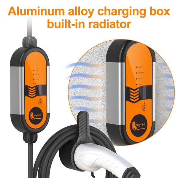 Bærbar EV-lader, 3,5 kW output, 5 m kabel længde,Type2 16A 3,5KW