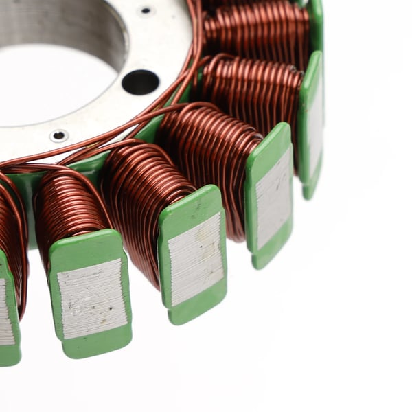 Generator Stator, Kopparvindningar, 5-trådsystem, 2 kontakter, 3+2 stift, 18 poler