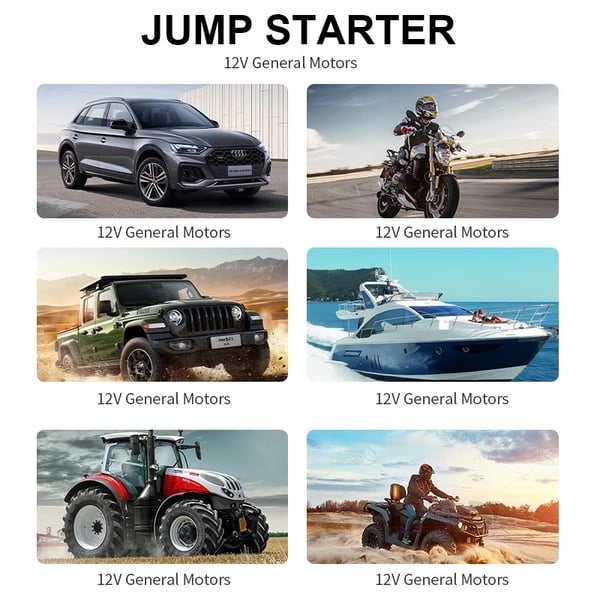 Bil Jump Starter, Bærbar Power Bank, Nød LED Lys,Brun
