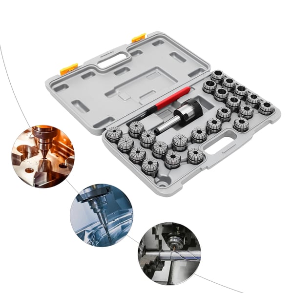 CNC Collet Sæt, 23 Højpræcisions Colletter, Kompatibel med MK3 Konus, Holdbar 45# Stål Konstruktion