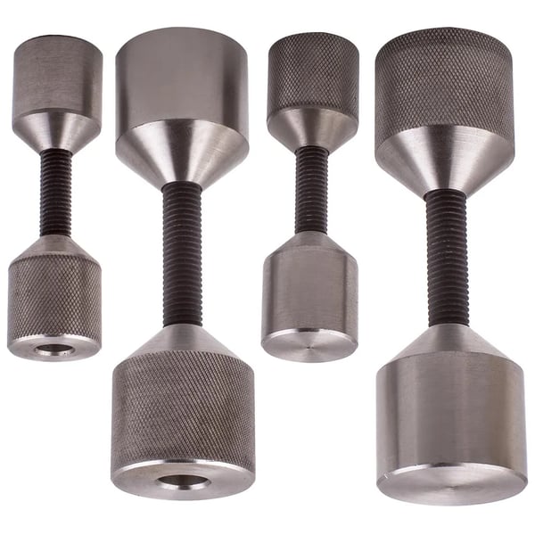 Flange To Huls Stifter, 1-1/8 tomme Diameter, 1-5/8 tomme Diameter, Kompatibel med 3/8 til 1,0 tomme Bolt Huller