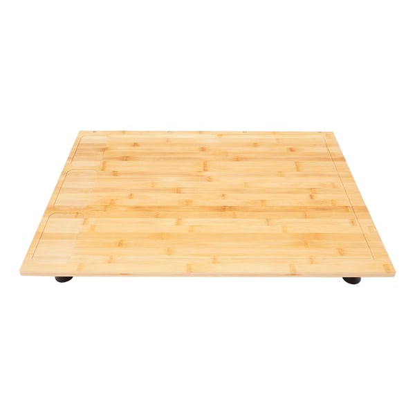 Skärbräda och spishällsskydd, hållbar bambu, multifunktionell design,75x54x10cm, Träfärg