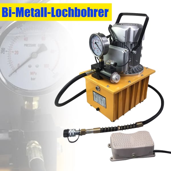 Elektrisk hydraulisk pumpe, 750W, 2-70 Mpa, 725-10.000 PSI,Gul