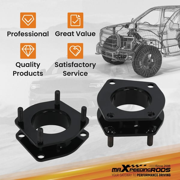 Lift Kit, Stål, 2 tommer, Kompatibel med Jeep Grand Cherokee WK 4x2 / 4x4, Kompatibel med Jeep Commander 4x2 / 4x4, Varevægt 6,5 kg
