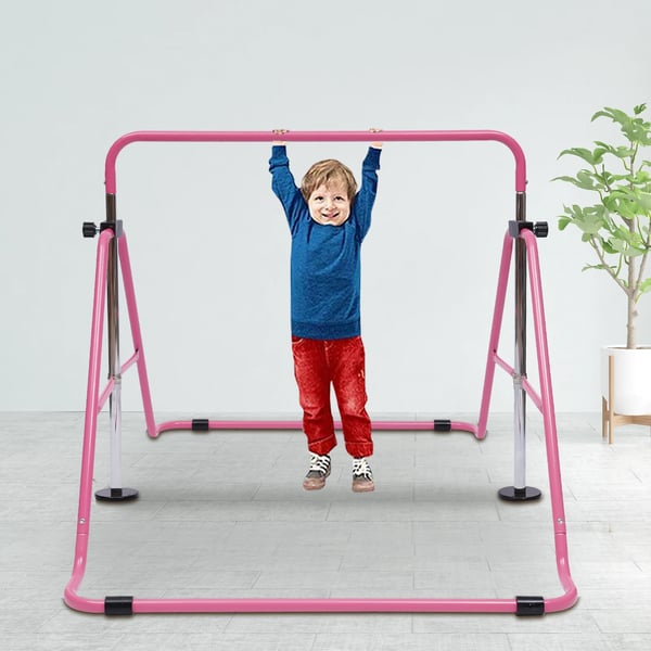 Gymnastiktræningsstang, Foldbart design, Velegnet til børn,Pink