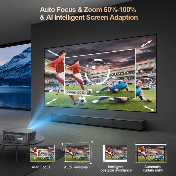 Projektor, Full HD-upplösning, stöder 4K-avkodning,Android-version