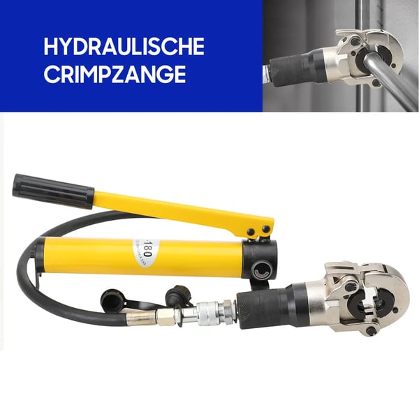 Hydrauliske Crimpetang, Diameter V-Form 12-28 mm, TH-Form 16-32 mm, Højstyrkestål, Inkluderer skruenøgle, Tæt forbindelse