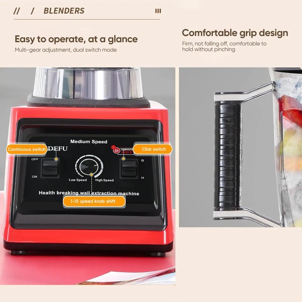 3-i-1 Blender, Multifunktion, 15 Hastighedsindstillinger, EU