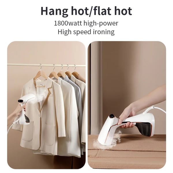 Håndholdt damper, 1800W effekt, hurtig opvarmning,HVID, EU