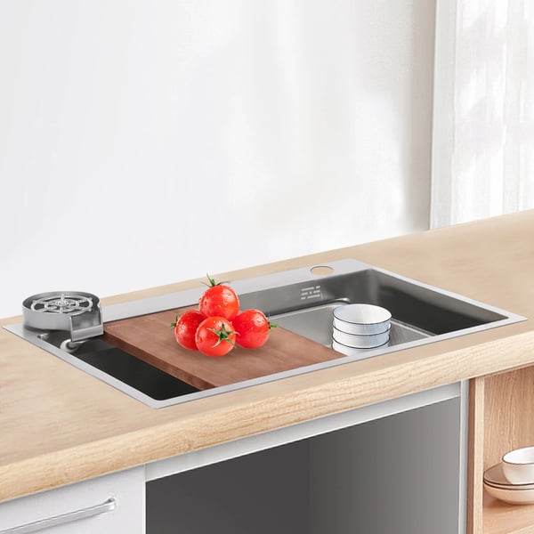 Köksblandare, Hållbart Rostfritt Stål, Modern Design,Ljusgrå