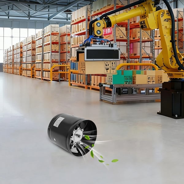 Afbudsventilator, Kompakt Design, Næsten Stille Drift,sort, 220 V