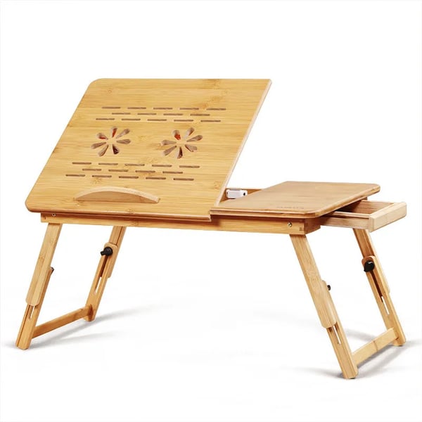 Hjem Foldbar Computerbord, Letvægtsdesign, Miljøvenlige Materialer,stor skuffeventilator