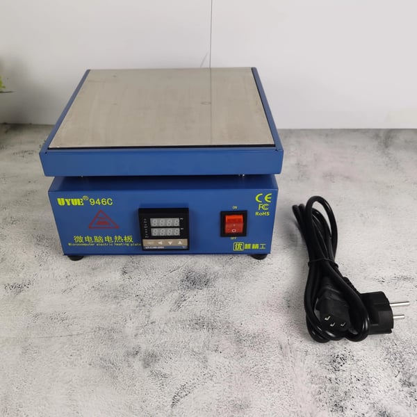 Sähkölämmitinlevy, 800W Teho, 50-380°C Lämpötila-alue, 220VAC ±10% Jännite, 1.5°C Vakavuus, 196mm x 145mm x 200mm Mitat