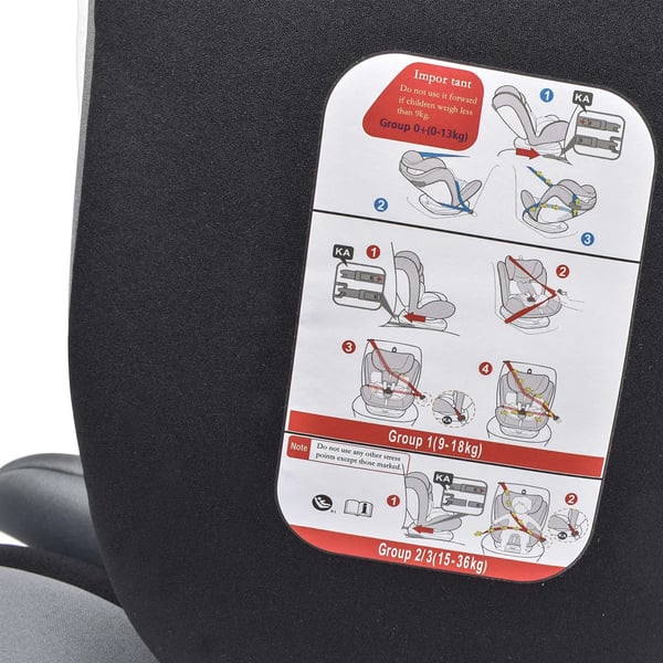 Børnesæde til bil, 360° rotation, ISOFIX-installation, justerbar rygvinkel