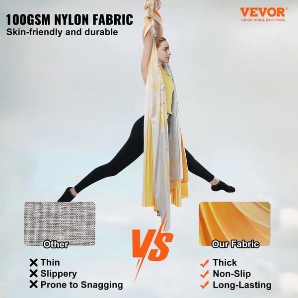 Aerial Yoga Hængekøje, Holdbart 100gsm Nylon, 2204,62 lbs Kapacitet, Alsidig Brug