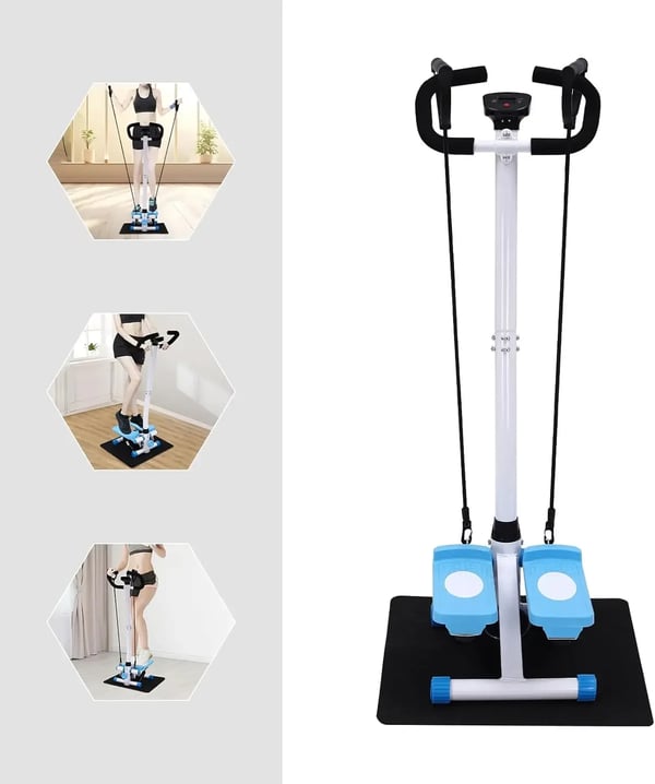 Fitness Steppare, Justerbart Motstånd, Kompakt Design,svart