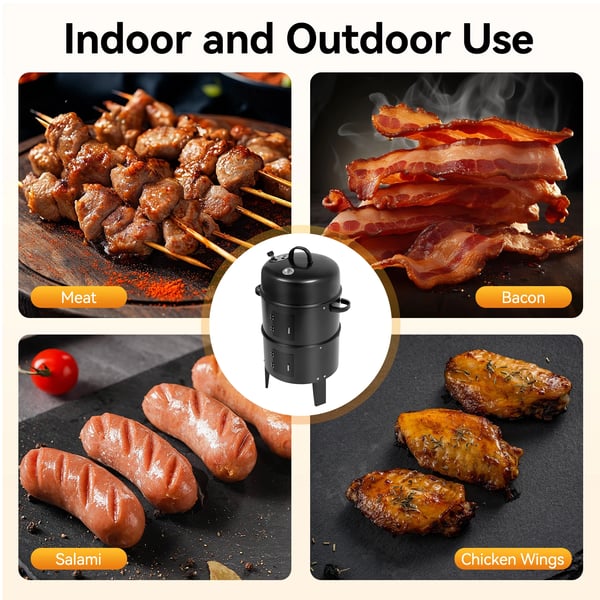 Rökgrill, Bärbar Design, Multifunktionell Matlagning,svart