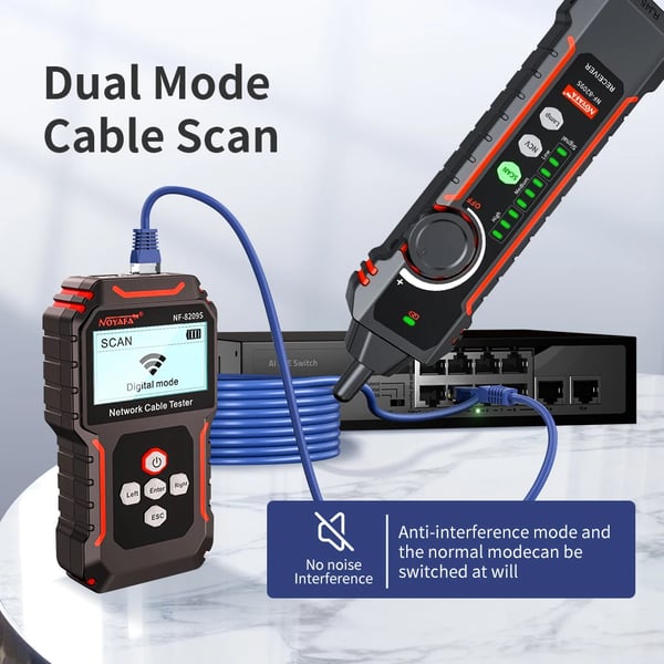 Netværkskabeltester, PoE-sporing, LCD-display,NF-8209S