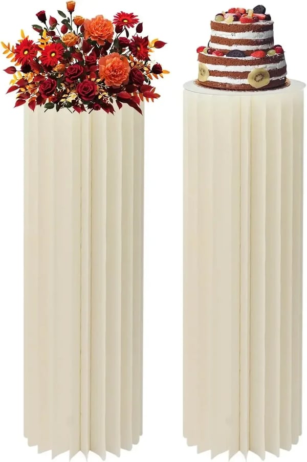 Blomsterbase, Cylindrisk Design, Fritstående Installation,HVID