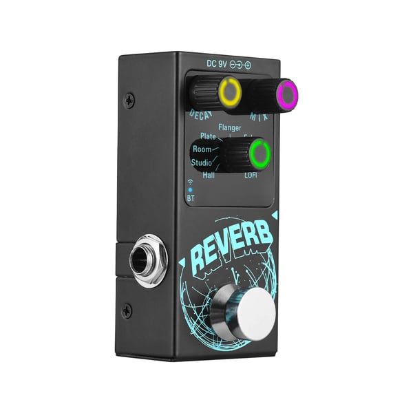 Guitar Effekter Pedal, 9 Reverb Effekter, True Bypass Teknologi,Blå