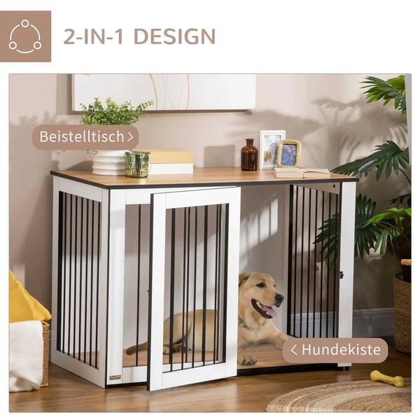 Hundebur, Låselig Dør, Moderne Design,Eg