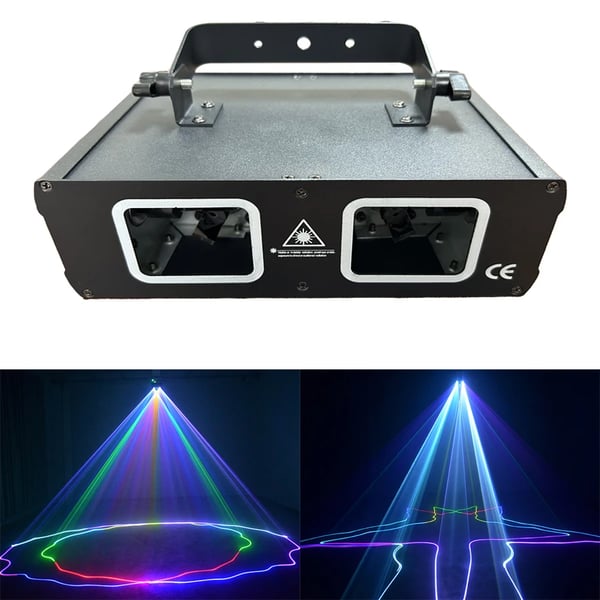 Laserprojektor, RGB-lyseffekter, flere driftsformer,sort, EU stik