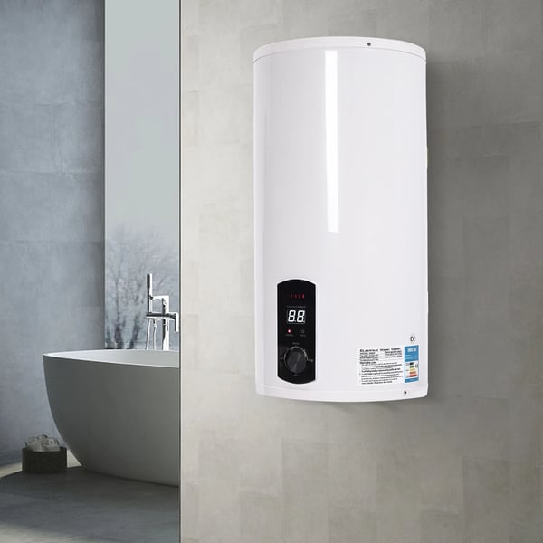 Elektrisk Vandvarmer, Justerbar Temperaturinterval 25-75°C, 50L Kapacitet,HVID, EU