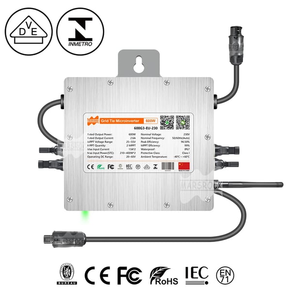 Microinverter, Udgangseffekt, IP67 Vandtæt Vurdering, Modul-Niveau MPPT,600W, 230V