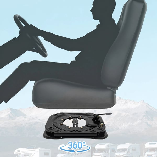 Sæde Drejebase, Kraftig Stål, 360° Rotation,sort