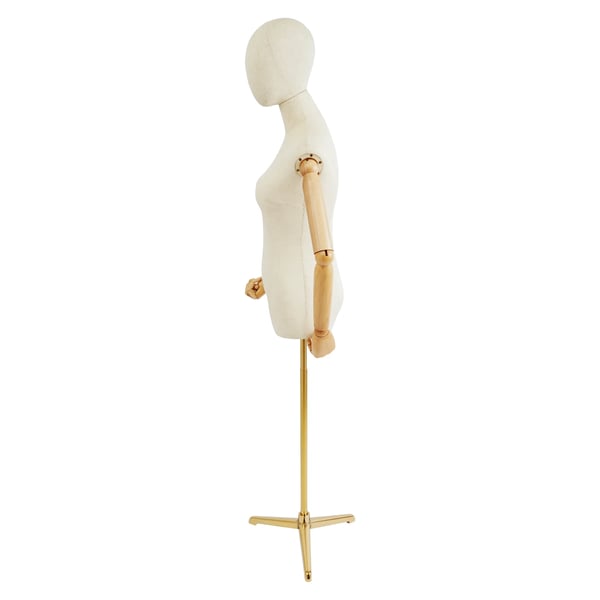 Overkropsmannequin, Justerbar Støttebøjle, Holdbart Materiale,Off-White