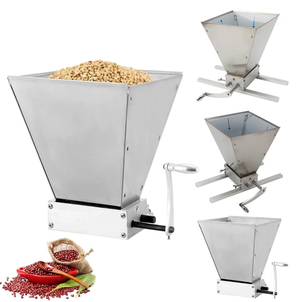 Maltti-kvarnkross, rulle i rostfritt stål, justerbart rullavstånd 0.1-2.5mm, malningshastighet 8lbs/min, total höjd 260mm, inmatningsöppningens storlek 220mm x 210mm