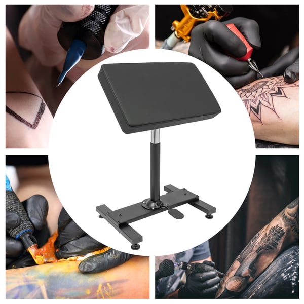 Tattoo Armstøtte, Hydraulisk Løft, Justerbar Højde og Vinkel,Sort