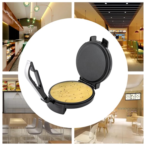 Elektrisk Roti Maker, Non-Stick, Justerbar Temperatur,sort