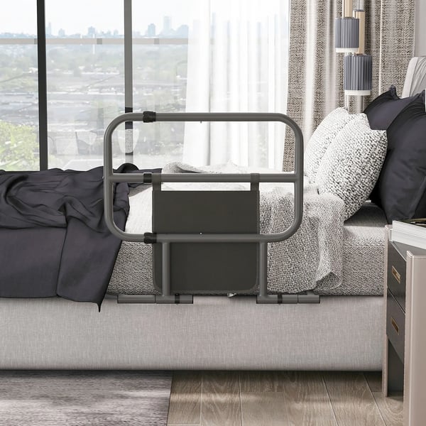 Senggelænder, Robust Støtte, Pladsbesparende Design,Grå