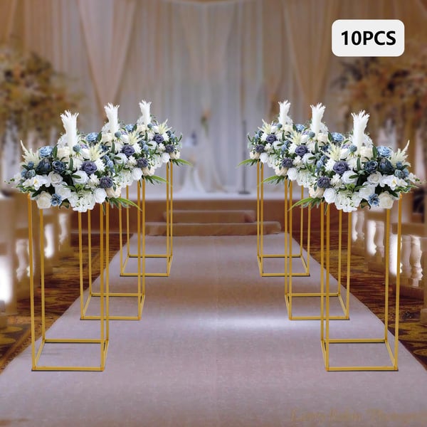 Bryllupsblomsterstandssæt, Moderne guldfinish, Nem montering,Guld