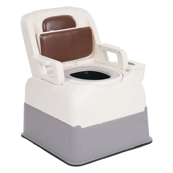 Toiletstol, Kompakt Design, Behagelig Siddeplads,Lys Grå