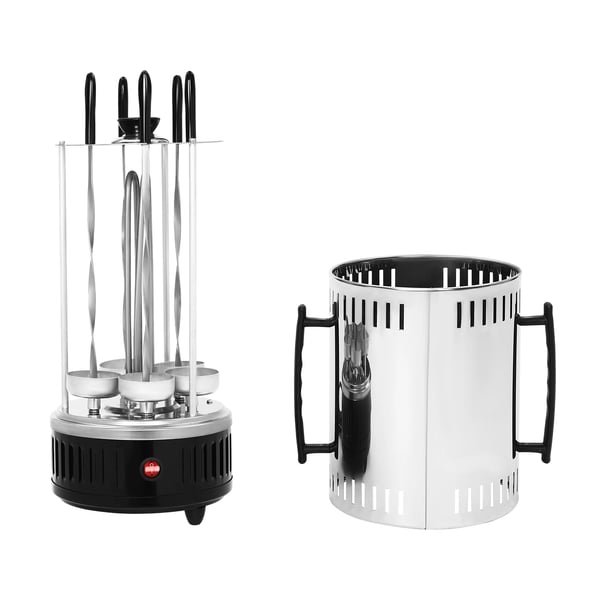 Elektrisk Grill, Vertikal Rotisserie, 1000W Effekt,Sort